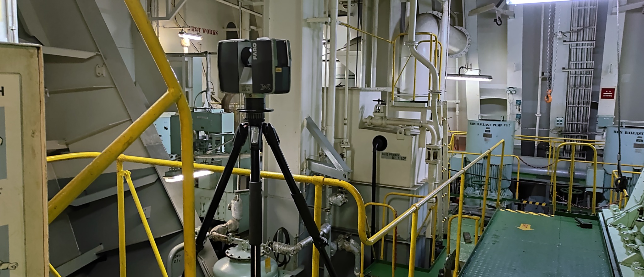 Marine scanning of engine rooms and technical spaces